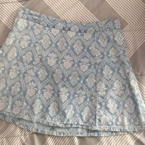 Soft denim patterned skirt